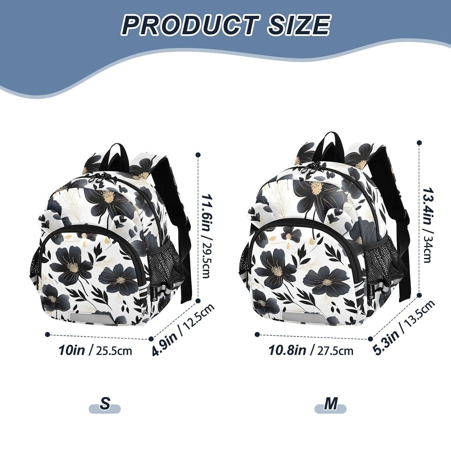 Black Poppies Flowers Toddler Harness Backpack for Boys Girls 3-6 Years Kids Backpack with Anti Lost Safety Leash Child Leash Backpack for Preschool Travel Walking