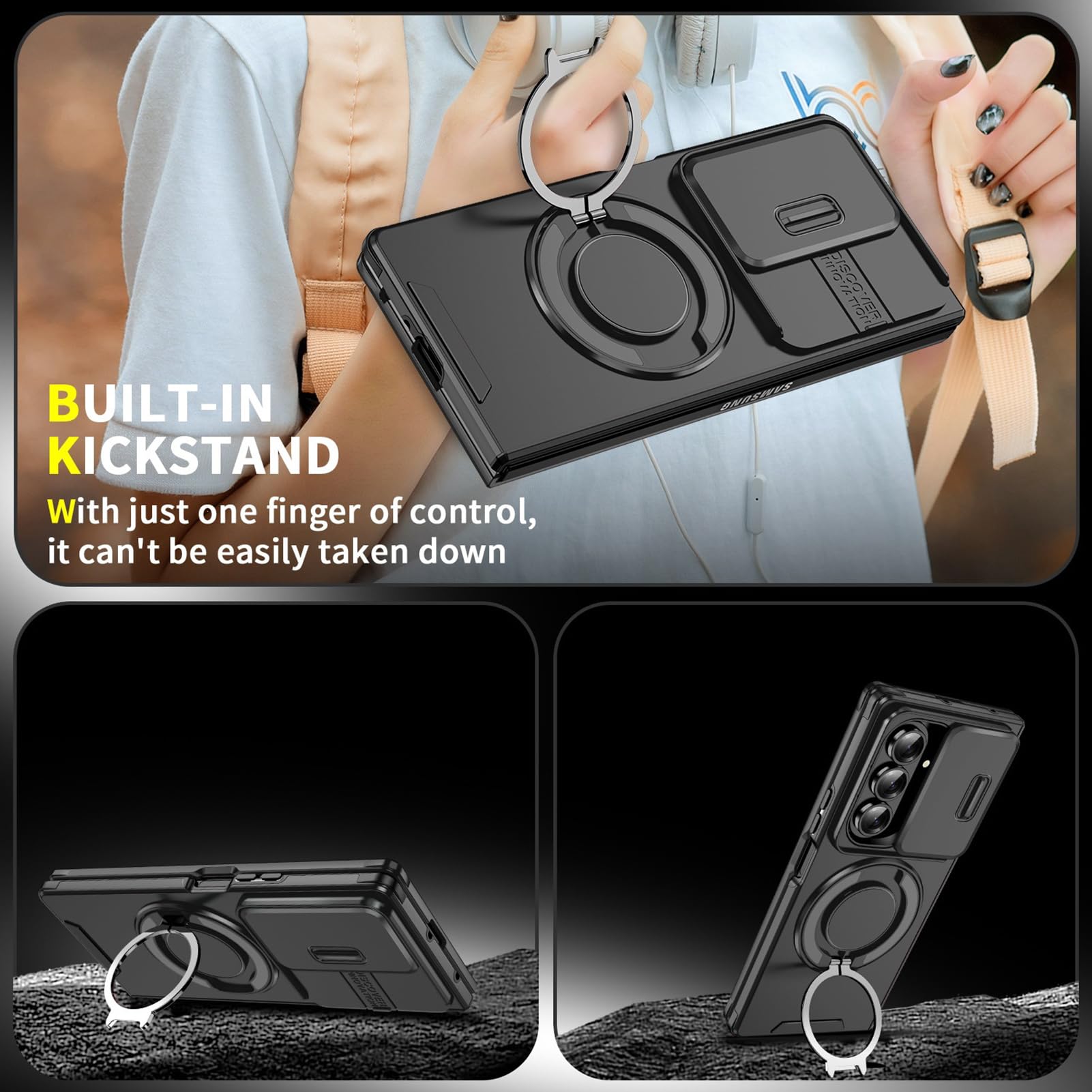 Custodia Cool Per Samsung Galaxy Z Fold 8 Ultra, Anello Militare PC TPU