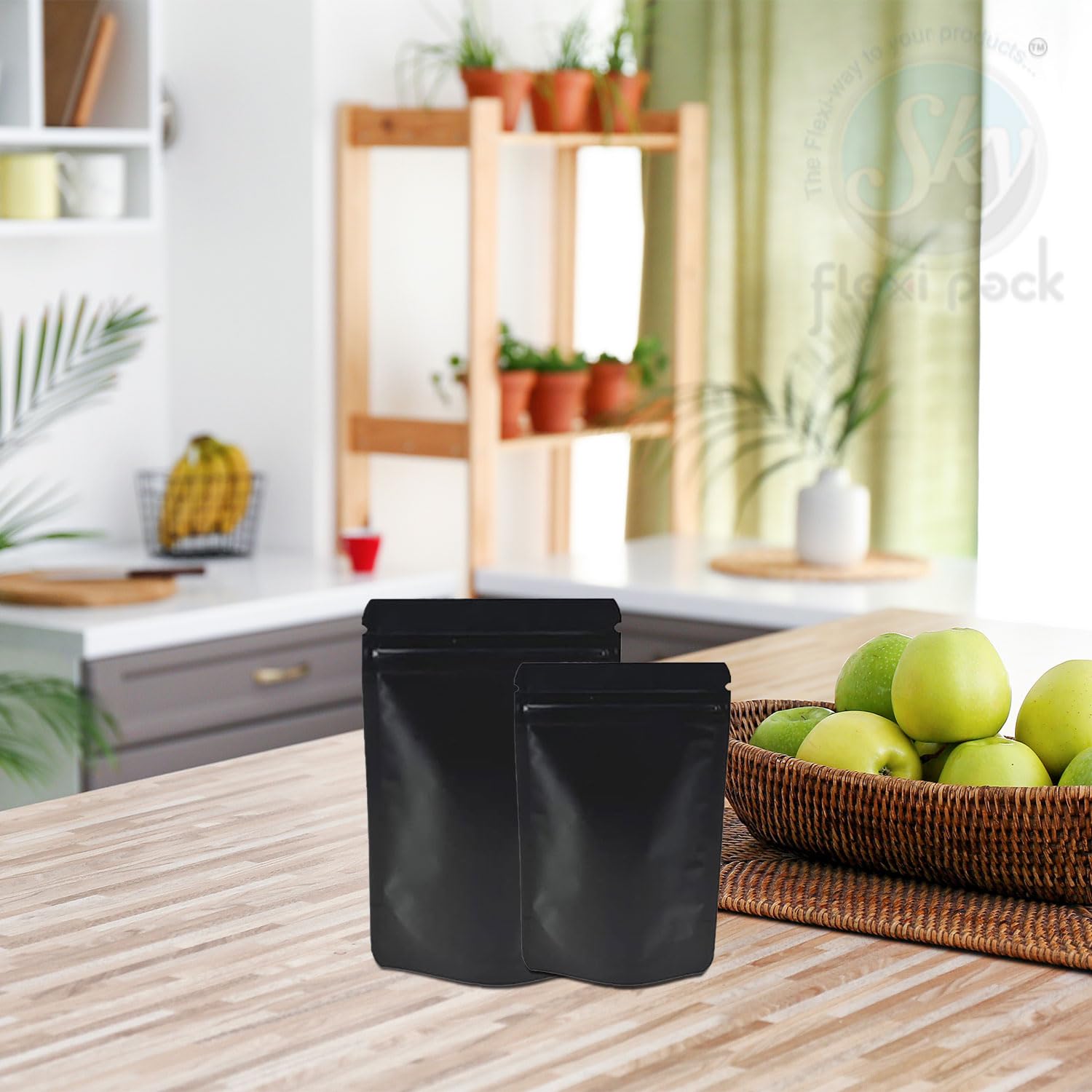 Black Zip Lock Pouches - Stand Up Food Bags -9