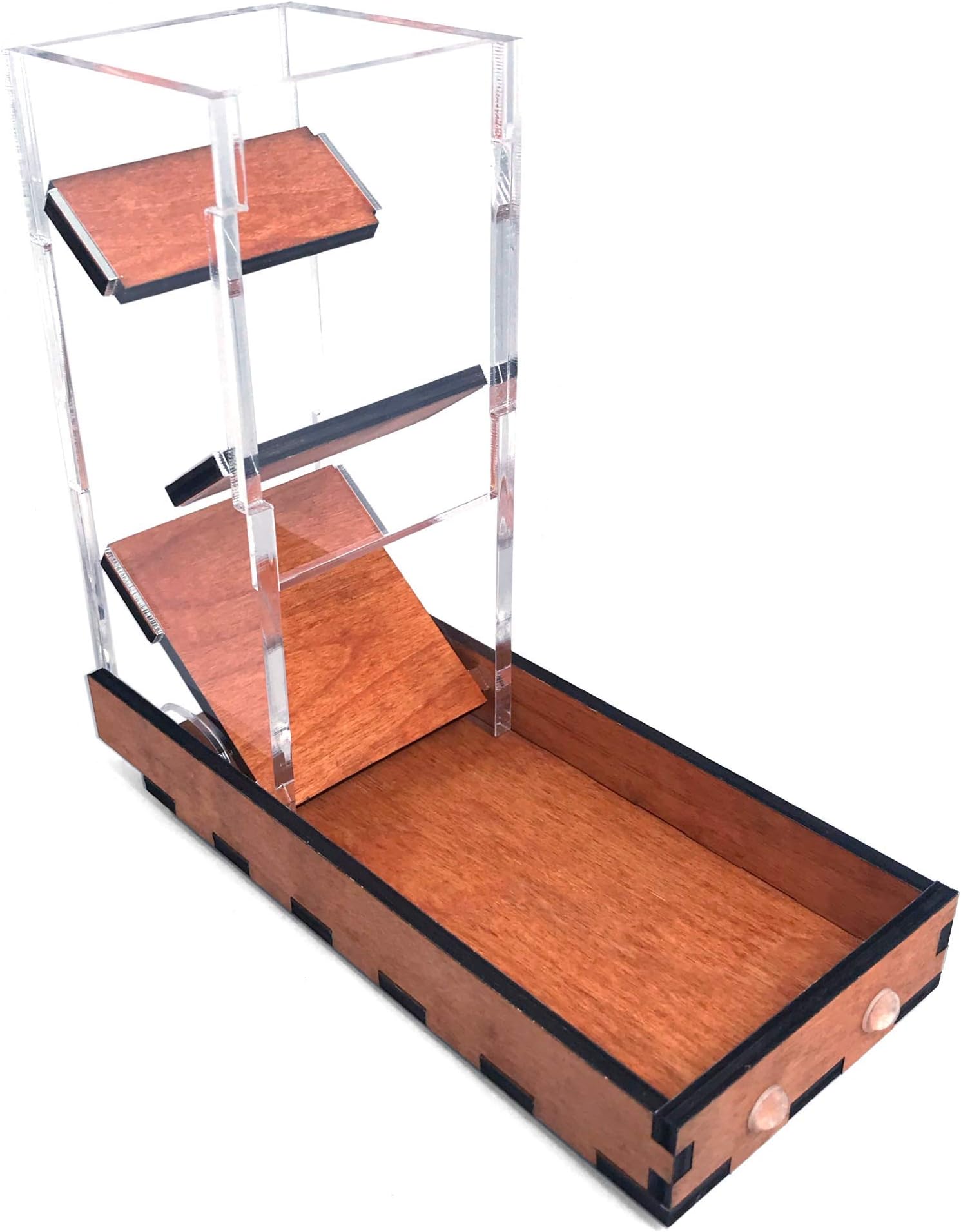 C4Labs Mini Short Size Gaming Dice Tower and Basic Tray - Gunstock Color