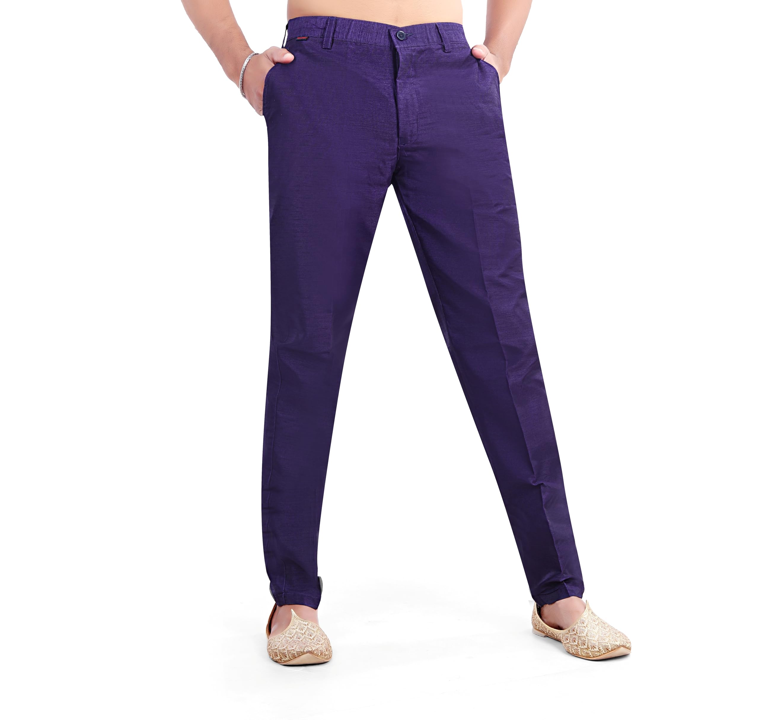 fashtastic Men's Navy Blue Silk Pant Style Pajama/Silk Ankle Pant/Ethnic Pant-picture-12