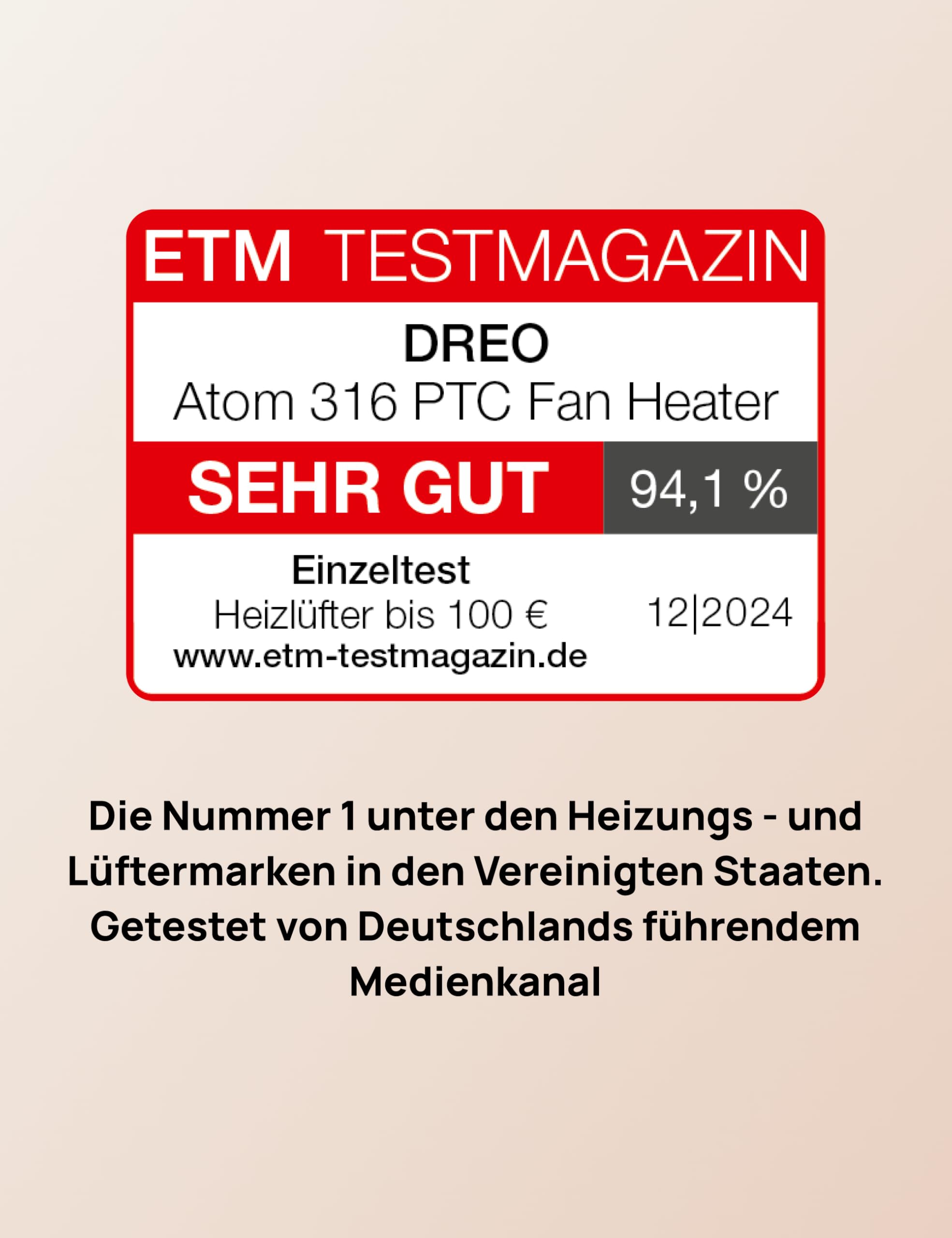 Dreo Energiesparender Heizlüfter 1500W PTC Keramik Thermostat Überhitzungs- & Kippschutz 12 Std. Timer Elektroheizung Gold