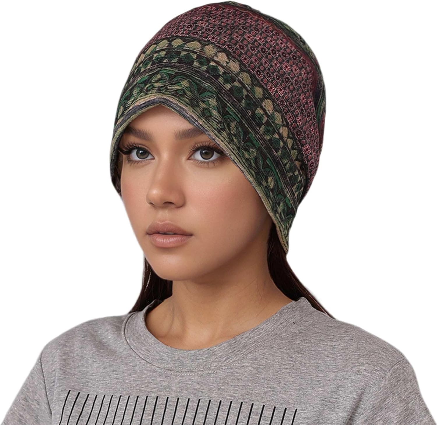 2 PCS Skull Cap Slouchy Beanie Set Skullies Beanies for Women Men Warm Knit Chemo Headwear Cancer Hats Lightweight - Image 6