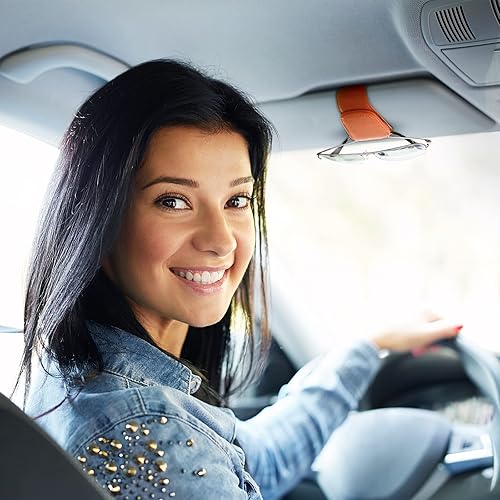 Miniatura 7 de Soporte para lentes de sol para visera de automóvil, clip magnético de cuero, soporte para lentes, camión, accesorios interiores de automóvil,