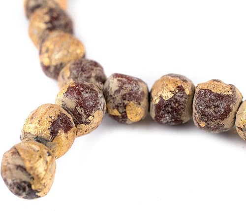 Miniatura 4 de TheBeadChest - Cuentas de oración de Buda de arcilla con hoja de oro de 0.433 in, multicolor, redonda, 40-45 pulgadas