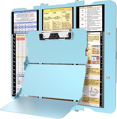 Portapapeles de enfermería, portapapeles plegable con edición de enfermería, 3 capas de aluminio, portapapeles de enfermera con clip de perfil bajo