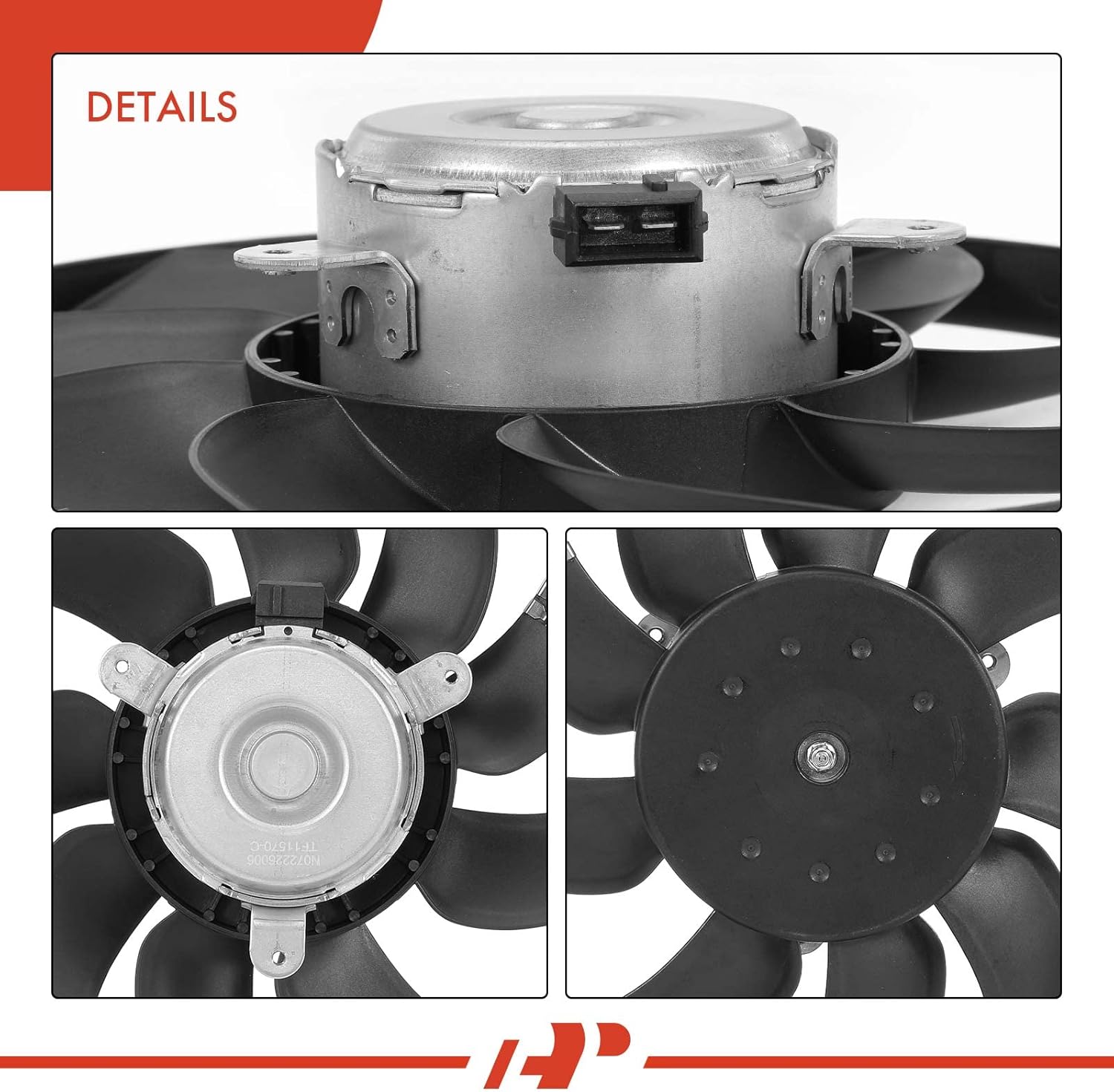 A-Premium Left Engine Radiator Cooling Fan Assembly Compatible with Select Mercedes-Benz Models - Sprinter 2006.06-2013 - Replace# 2E0959455A