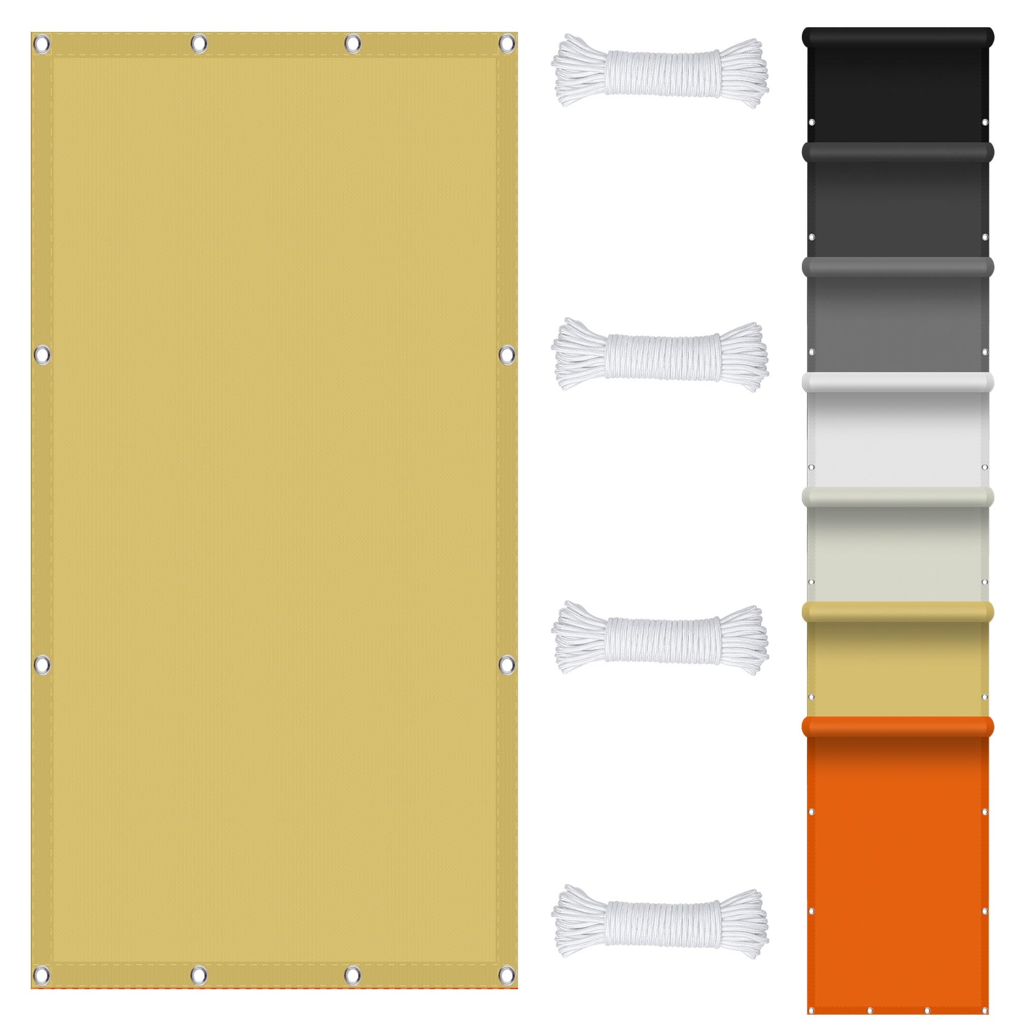 Sun Shade Sail 1.5 x 4.4 m UV Block Garden Sunscreen Awning Canopy with Grommets for Outdoor Garden Patio Yard Partygarden Shade Sail, Cream Color