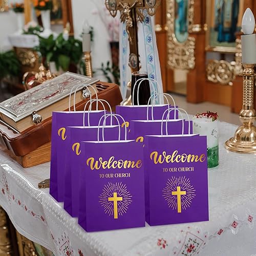 Miniatura 5 de Chuangdi 50 bolsas de regalo de bienvenida para la iglesia, bolsas de bienvenida religiosas, bolsas de regalo de bienvenida a nuestra iglesia, para