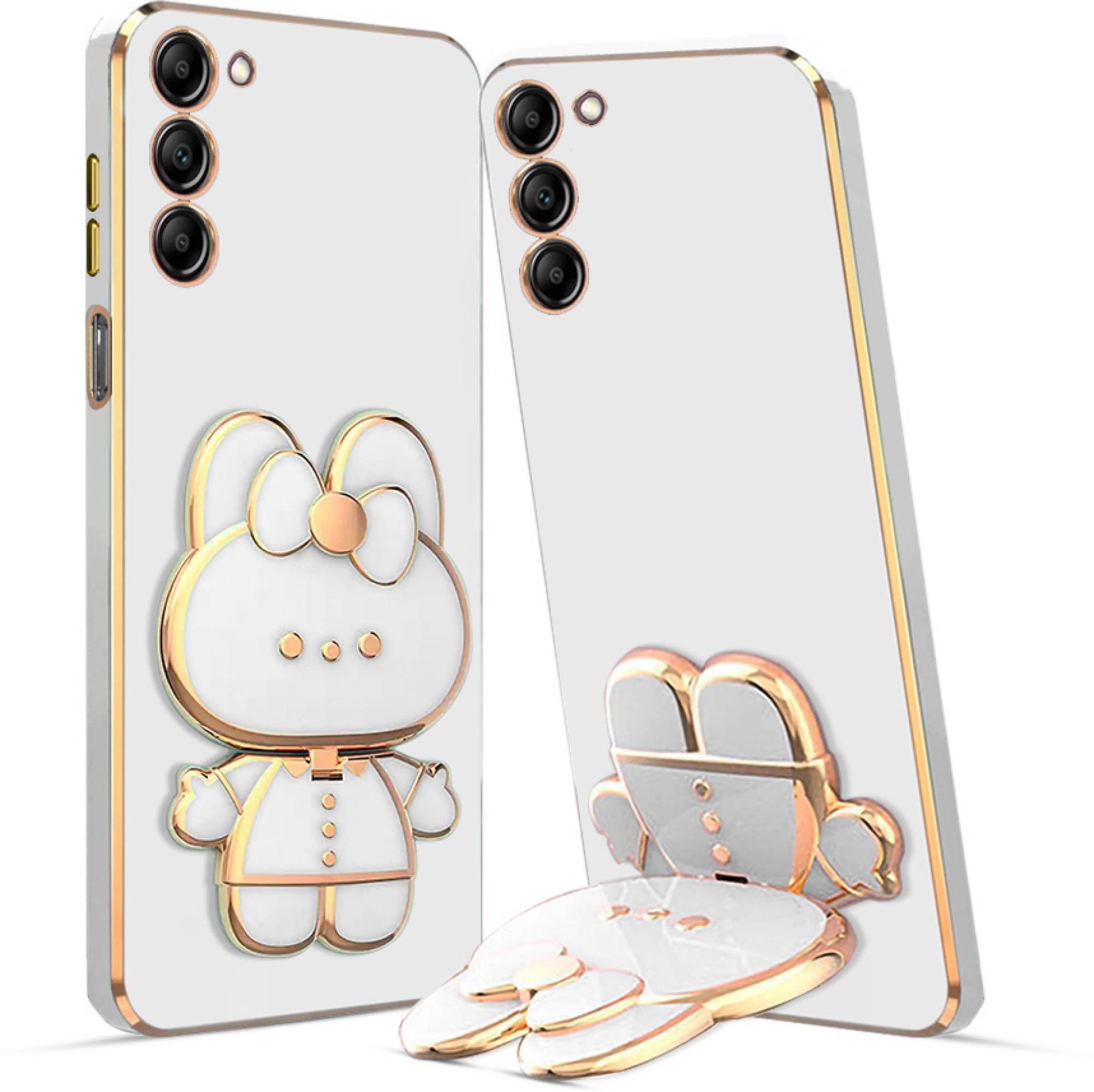 RESOURIS 6D Bunny with Folding Stand Mobile Back Cover Case Compatible for Samsung S23 | electroplated case | Stand Cover | Soft TPU | Bunny Theme |White (B0CGMGTNH6) Amazon Price History, Amazon Price Tracker