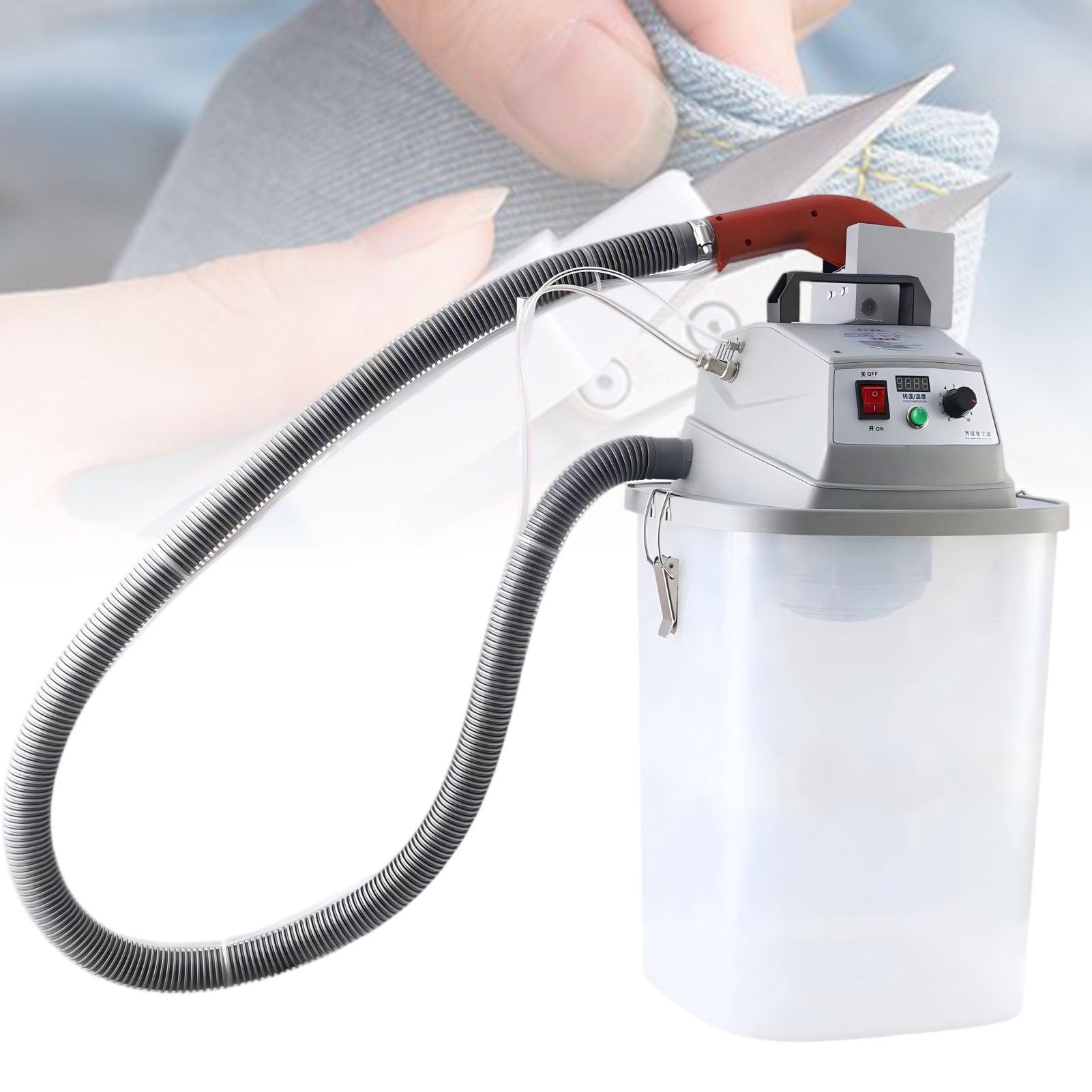 ExoticaBlend Electric Brushless Thread Trimmer 450W with 30L Storage Bucket, High-Speed Fabric Trimming Machine for Garment Factories and Department Stores
