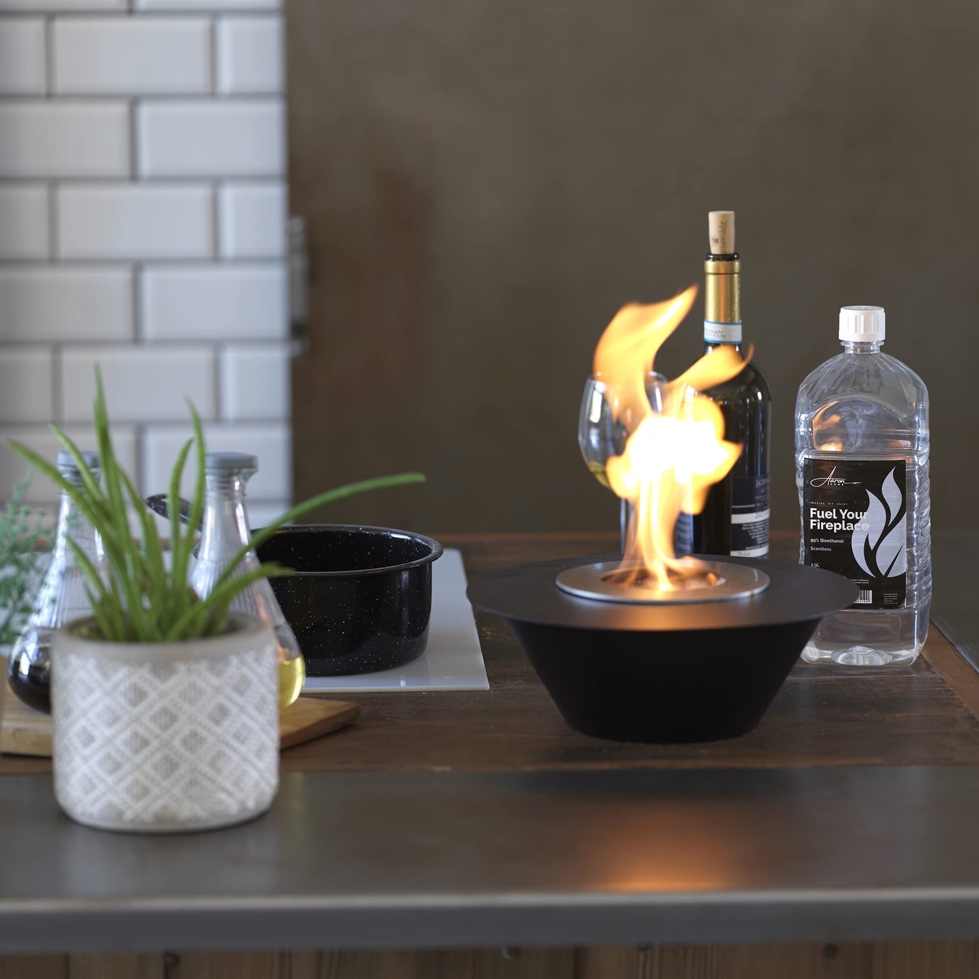 Camino A Bioetanolo Da Parete AARON HOME - Design Moderno, Acciaio Inox, 128x42cm - Foto 2