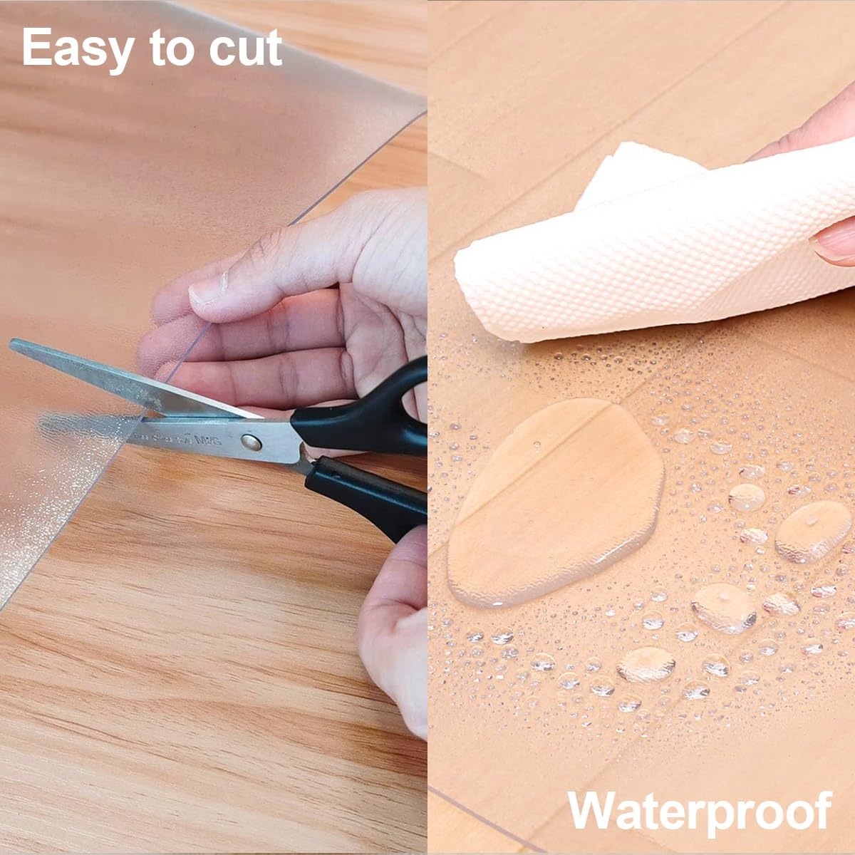 Alfombra para protección de Suelos Duros, protección de PVC, Tapete Antideslizante para Parquet, Alfombrilla Protectora para Silla de Oficina para el hogar, Oficina o Piso(70cm x 90cm)