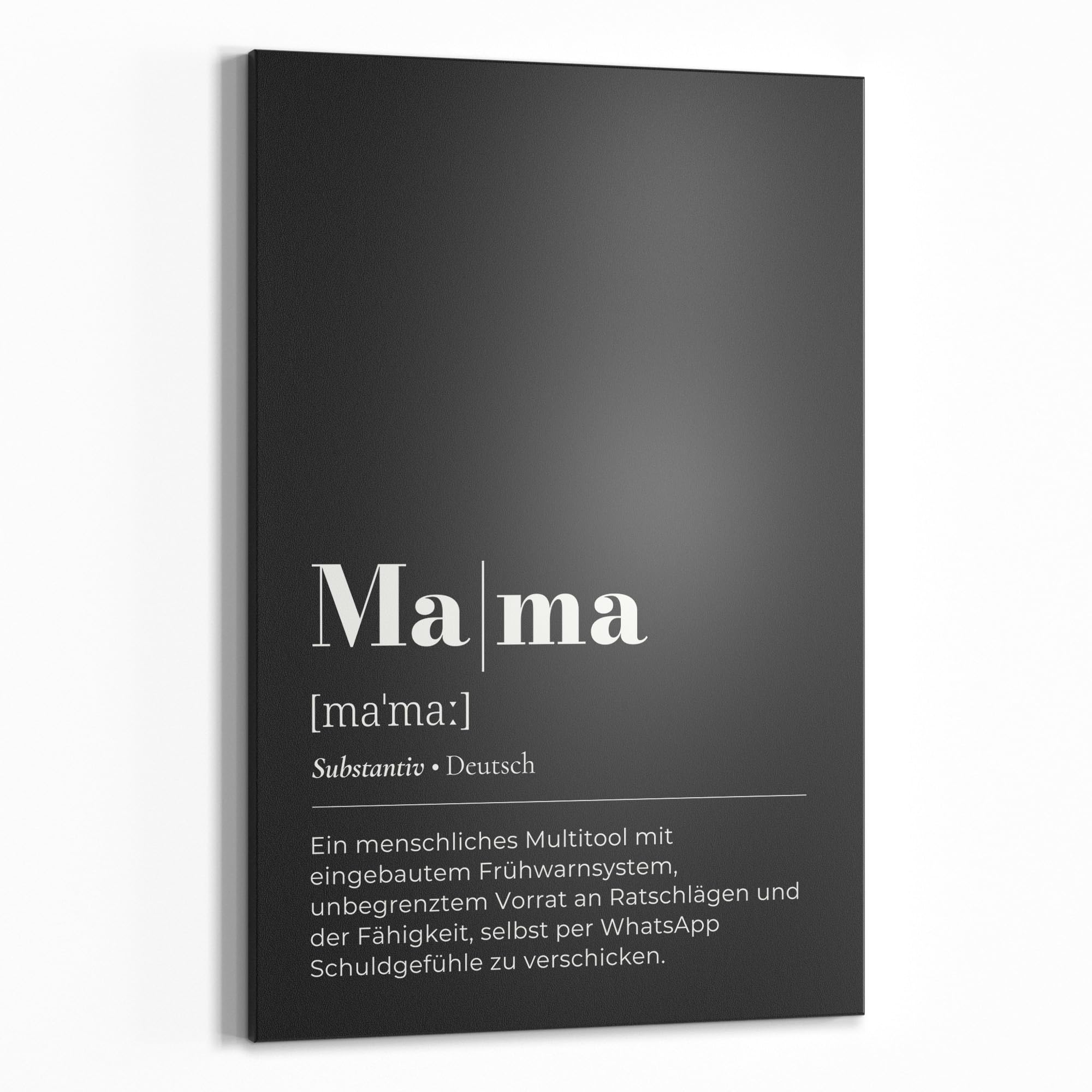 DEQORI Magnetische Kreidetafel mit UV-Druck | Motiv Mama - Definition | Design rechteckig 40x60 cm | Kreide Metalltafel beschreibbar – Wanddeko für Küche, Flur, Kinderzimmer & Büro
