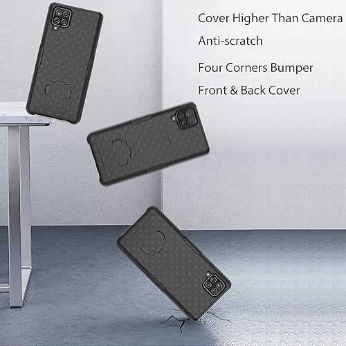 Miniatura 5 de Ailiber Funda compatible con Galaxy A42 5G, funda para Samsung M42 5G con protector de pantalla, soporte giratorio para cinturón con soporte, funda