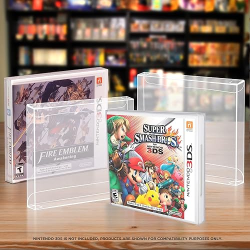 Vista 7 de EVORETRO Caja de juegos de almacenamiento compatible con Nintendo Games protector de caja de juegos 3DS paquete de 25