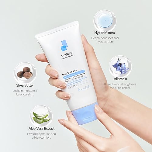 Miniatura 6 de Dr.Deep Multi Emulsion - Hidratante ligero para pieles sensibles, secas y con picazón, emulsión hidratante con manteca de karité y alantoína para