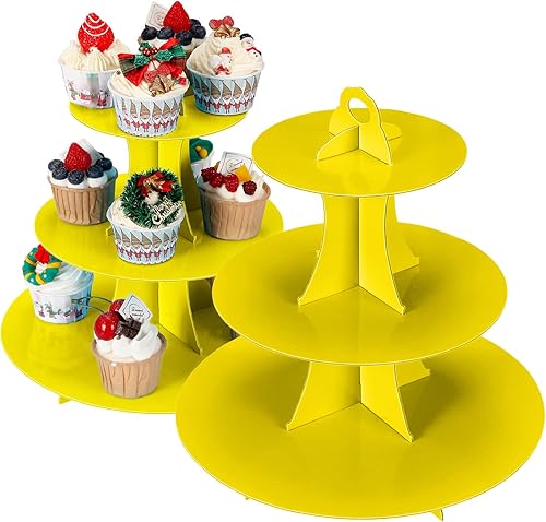 Miniatura 11 de Soporte para Cupcakes de 3 Niveles, Soporte para Pastel, Torre de Soporte para Cupcakes DIY Escalonada para Exhibiciones de Mesa de Postres