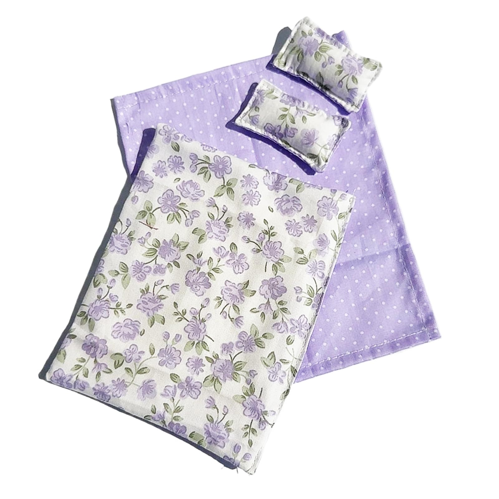 CAZSTYK Realistic Doll House Bedroom Bedding Set with Print Sheet Pillow Quilt for 1/12 Doll House Craft Model Project Display Miniature Bedding Set โ image 1