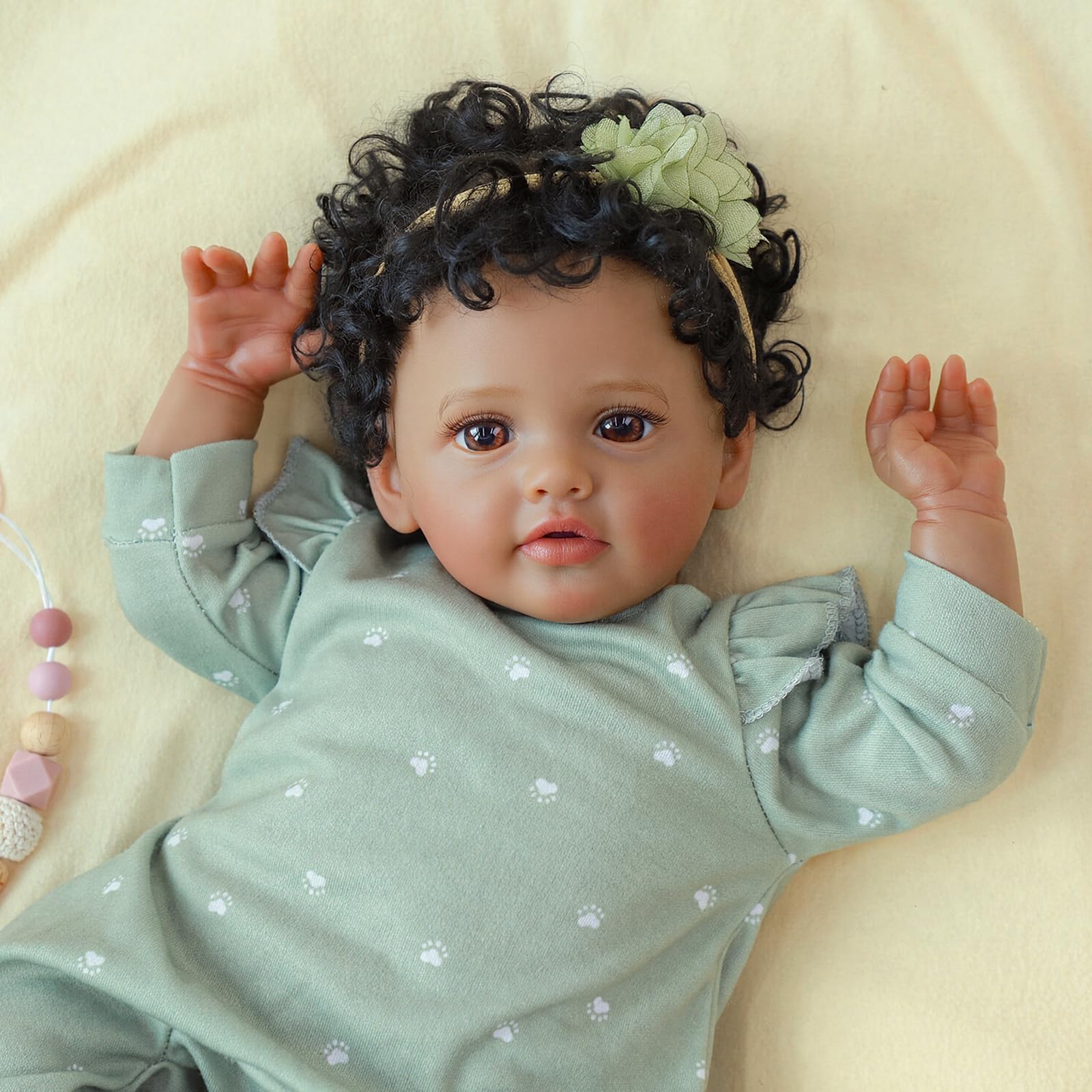 SCOM 18" Reborn Baby Doll, Hand-Rooted Hair, Weighted Cloth Body, Realistic Skin Tones, Magnetic Pacifier, Bottle & Birth Certificate – Deluxe Gift Set for Kids, Collectors & Comfort Care
