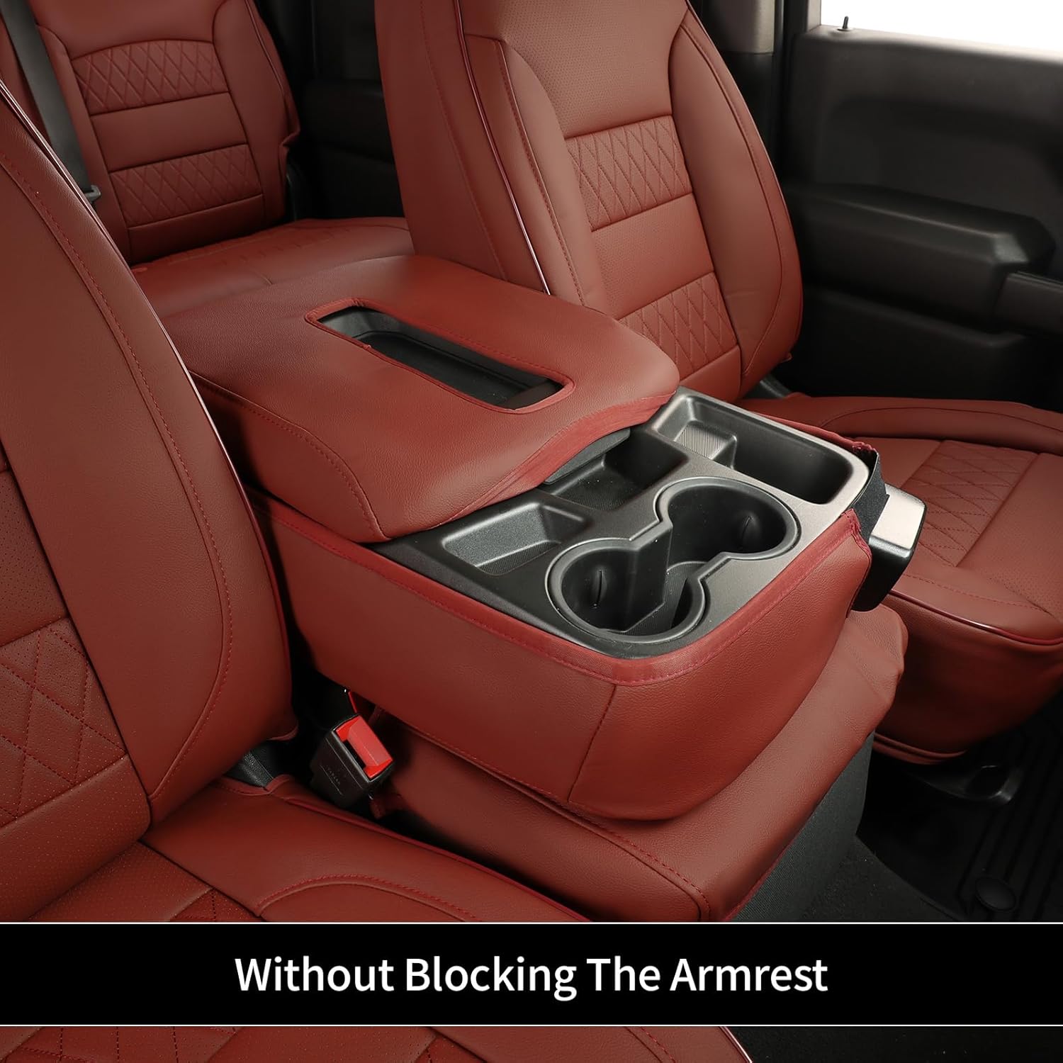 EKR Silverado Seat Covers Custom Fit for (Crew Cab) 2019-2026 Chevrolet Silverado 1500/1500 Limited/HD 2500/3500, Rear Row W/No Armrest,Faux Leather(Burgundy)