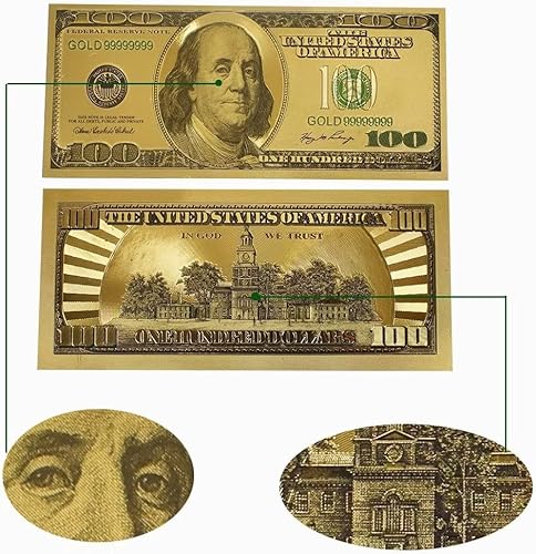 Miniatura 3 de 10 sobres de dinero con 7 billetes de dólar dorados para regalos en efectivo, sobre de billetes de 100 dólares, regalo de tarjeta de dinero, chapado