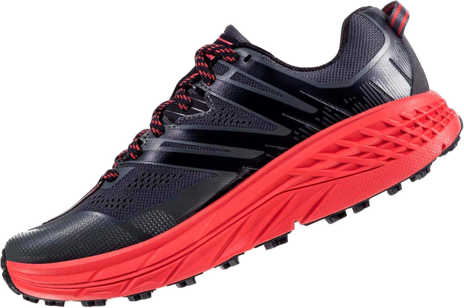 HOKA ONE ONE Women's Speedgoat 3 Shoe - 7 - Dark Shadow/Poppy Red