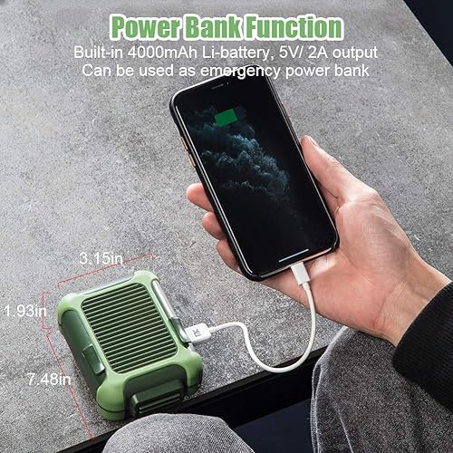 Miniatura 7 de Ventilador de cinturón personal con clip en la cintura, ventilador de refrigeración portátil y ventilador de collar USB para viajes al aire libre,