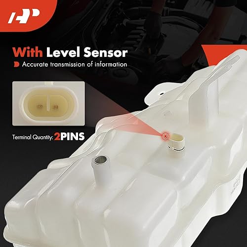 Miniatura 3 de A-Premium Tanque de depósito de desbordamiento de refrigerante con tapa y sensor compatible con Chevrolet Caprice, Impala y Cadillac Fleetwood y