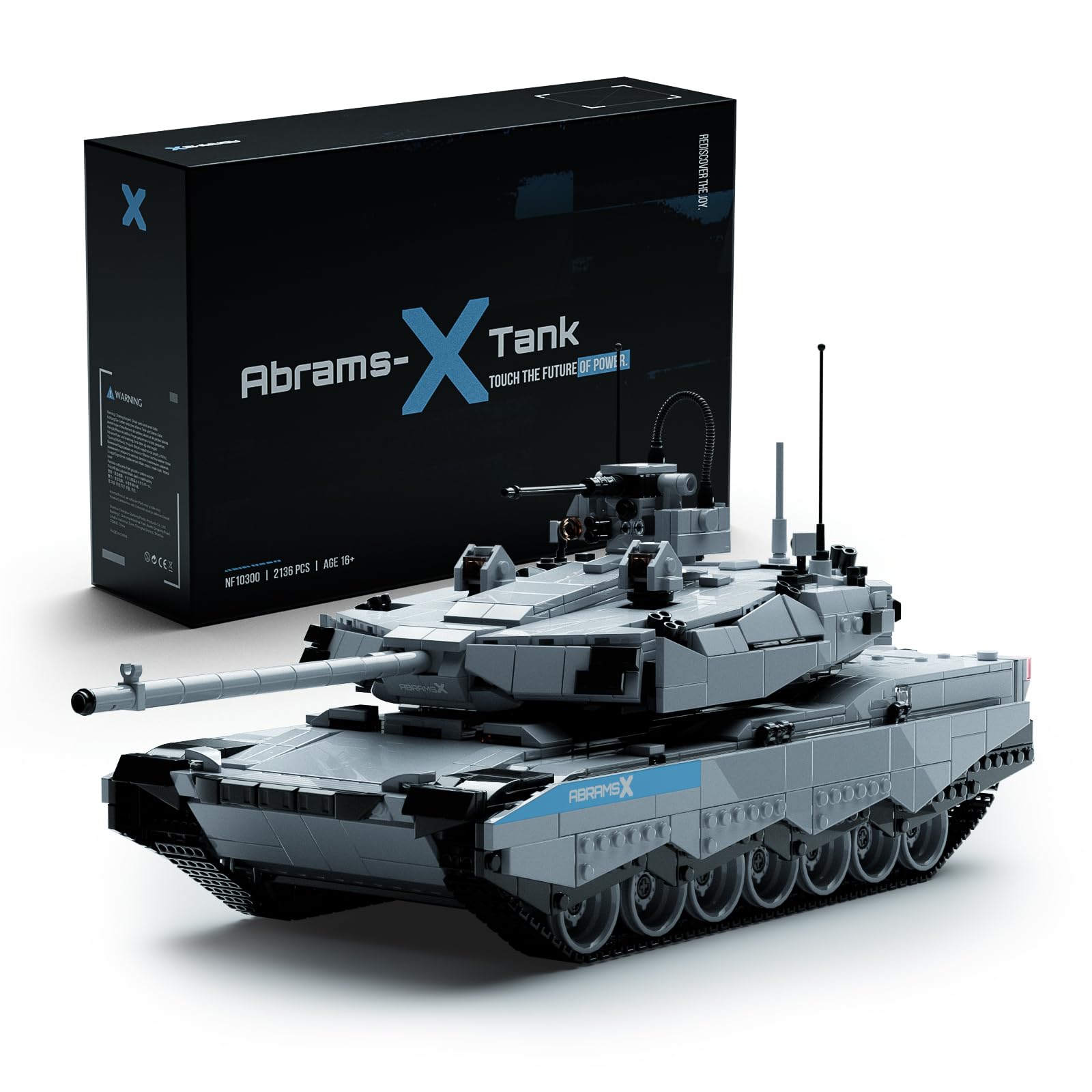 Nifeliz Abrams X Tank model kit fully assembled on a table