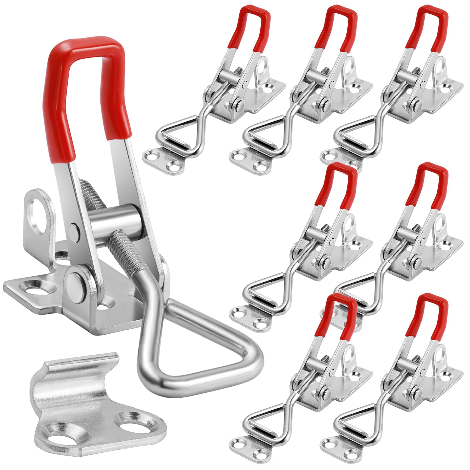 8 Pcs Toggle Clamp, Toggle Latch, 304 Stainless Steel Toggle Clamps, Adjustable Toggle Clamp, Quick Release Latch Clamps 100kg/220lbs, Sturdy Draw Latch for Tool Boxes, Cases, Trunk