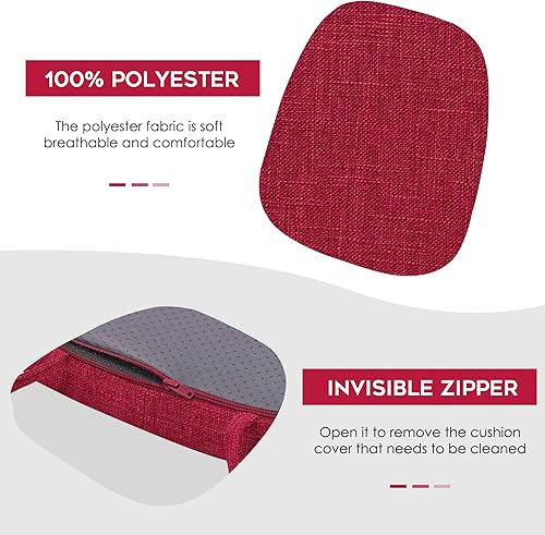 Miniatura 5 de baibu Juego de 2 cojines metálicos de 14 x 14 pulgadas para sillas de comedor con lazos, cojines metálicos antideslizantes para sillas de comedor