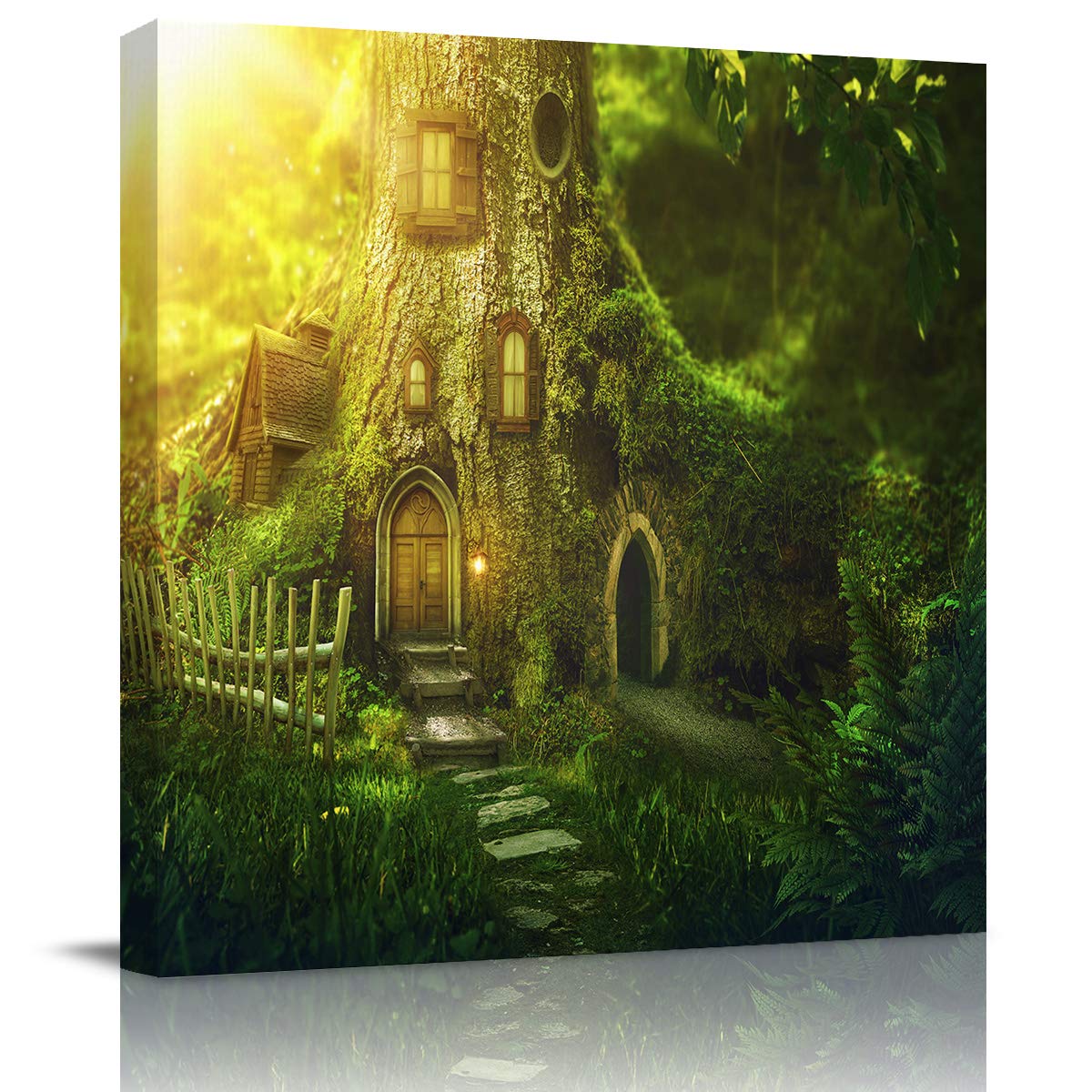 Sunup Wall Art Decor Painting Pictures On Canvas Mysterious Cabin