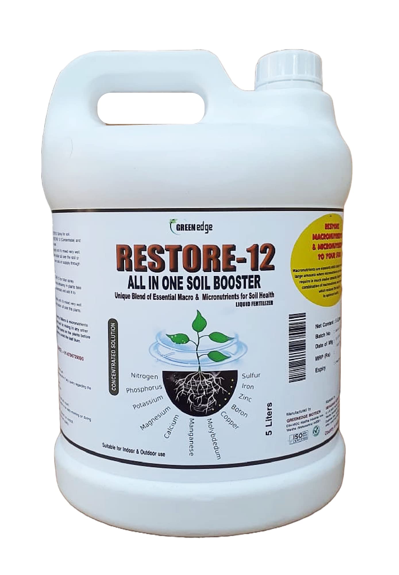 Greenedge RESTORE 12 SOIL BOOSTER (5 Liters) 12 IN 1 MACRO & MICRO NUTRIENTS, 5 L (B0BSG5QXVH) Amazon Price History, Amazon Price Tracker