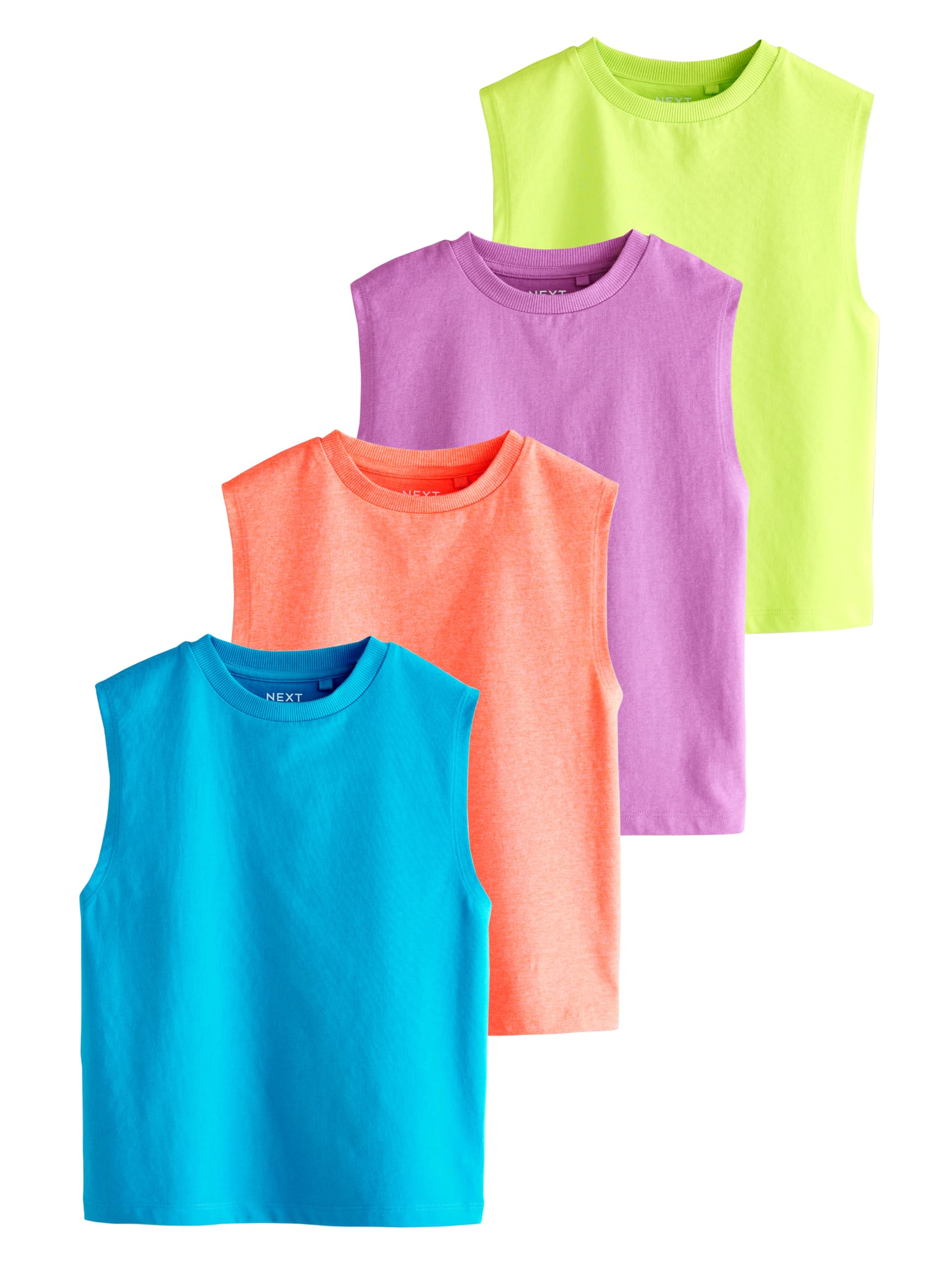 NEXT Niños Pack de 4 Camisetas sin Mangas flúor
