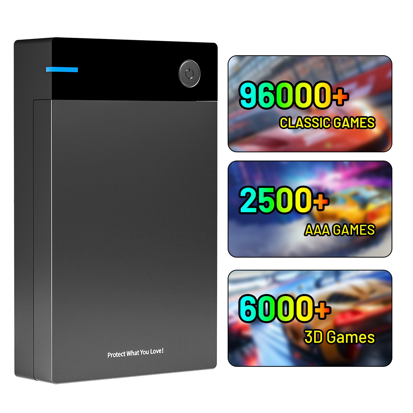 Kinhank 12TB Retro Gaming Hard Drive with 96,000+ Games,External Retro Game Hard Drive with 400+ Emulators,USB 3.0 HDD External Game Drive for PC for Win-7/8/10/11,Gifts for Men
