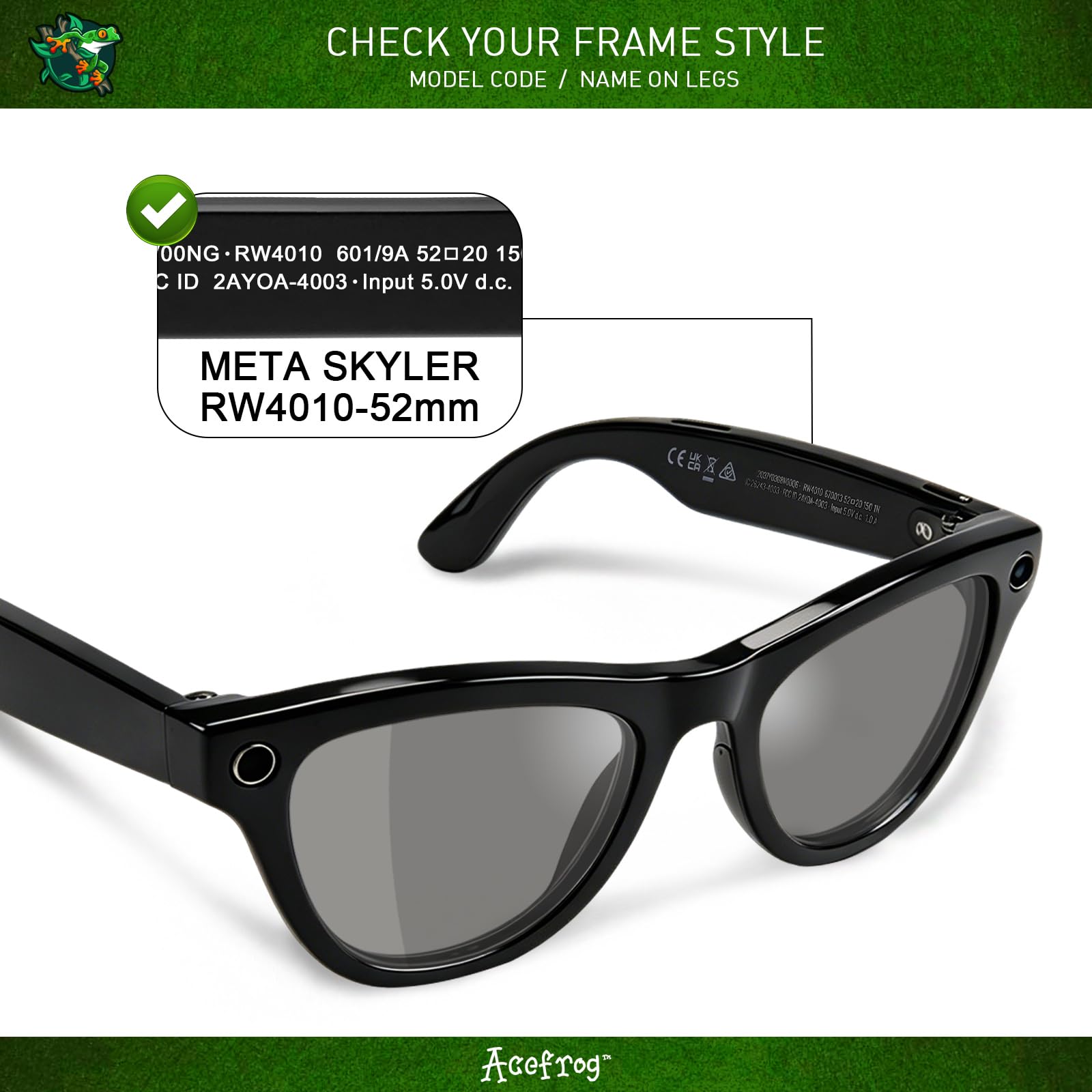 Acefrog 4 pares de lentes polarizados de repuesto para gafas de sol Ray-Ban Meta Skyler RW4010 de 52 mm, ajuste perfecto, inastillable, antiarañazos, paquete económico