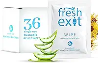 Lenços umedecidos para hemorróidas laváveis – 36 unidades – embalados individualmente com hamamélis e aloe vera, lenços grandes e discretos de viagem para adultos, calmantes e suaves para a