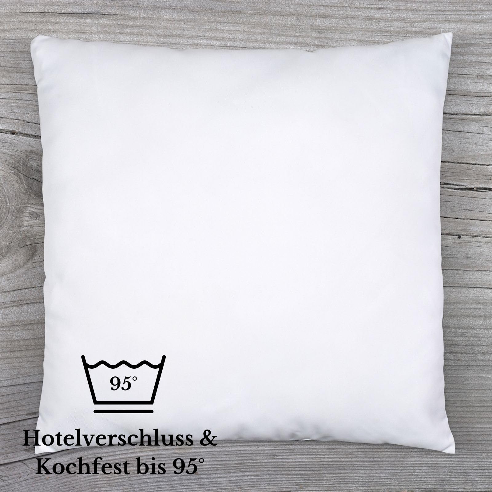 4er Set Kissenbezüge Weiß Hotelverschluss – 100% Baumwolle Linon – Kochfest bis 95° – für Dekokissen, Kopfkissen, Sitzkissen – Made in Europe (80 x 60 cm, 4 Stück)