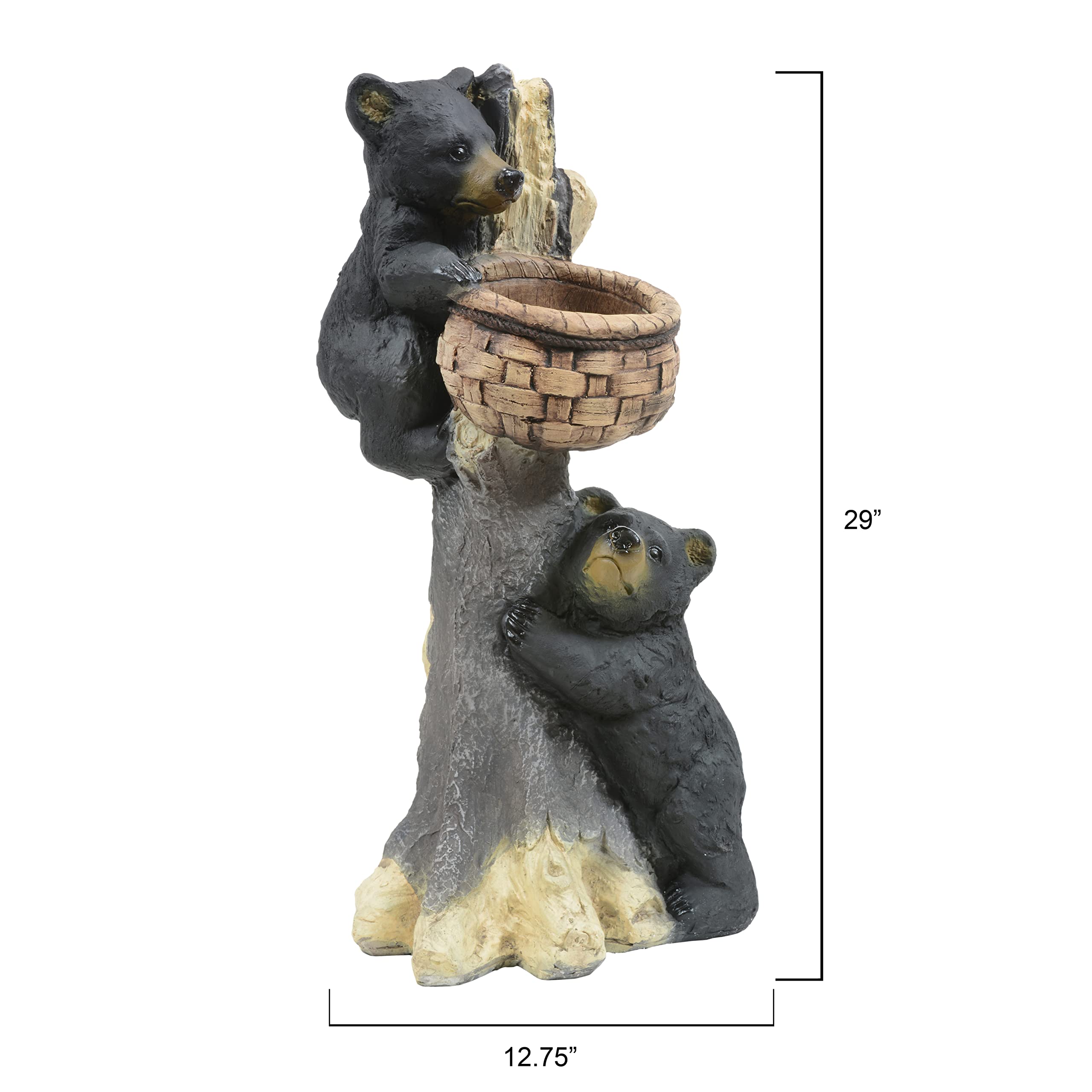 Black Forest Décor - Bear Cubs Planter/Basket - Woodland Garden Décor - 12.75