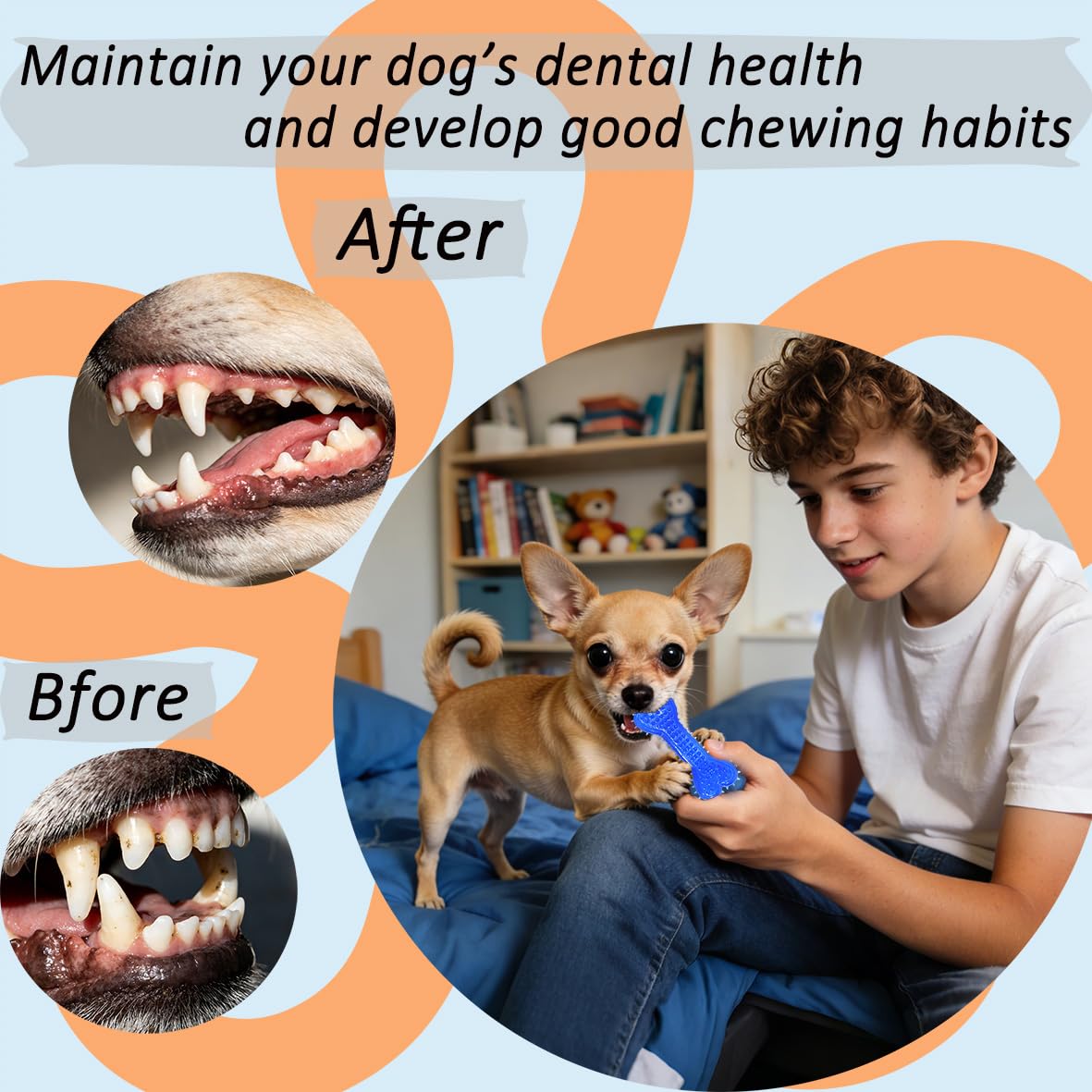 Juego de 20 juguetes para cachorros, juguetes masticables para dentición, juguete interactivo de dentición para perros para razas pequeñas, juguetes de cuerda resistente para cachorros, lindo