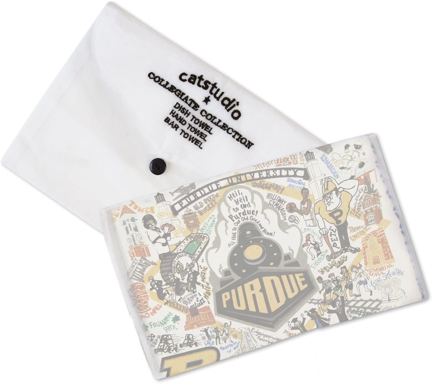 Catstudio Dish Towel, Purdue University Boilermakers Hand Towel - Collegiate Kitchen and Tea Towels for Purdue Fans - Perfect Graduation Gift, Gift for Students, Parents and Alums