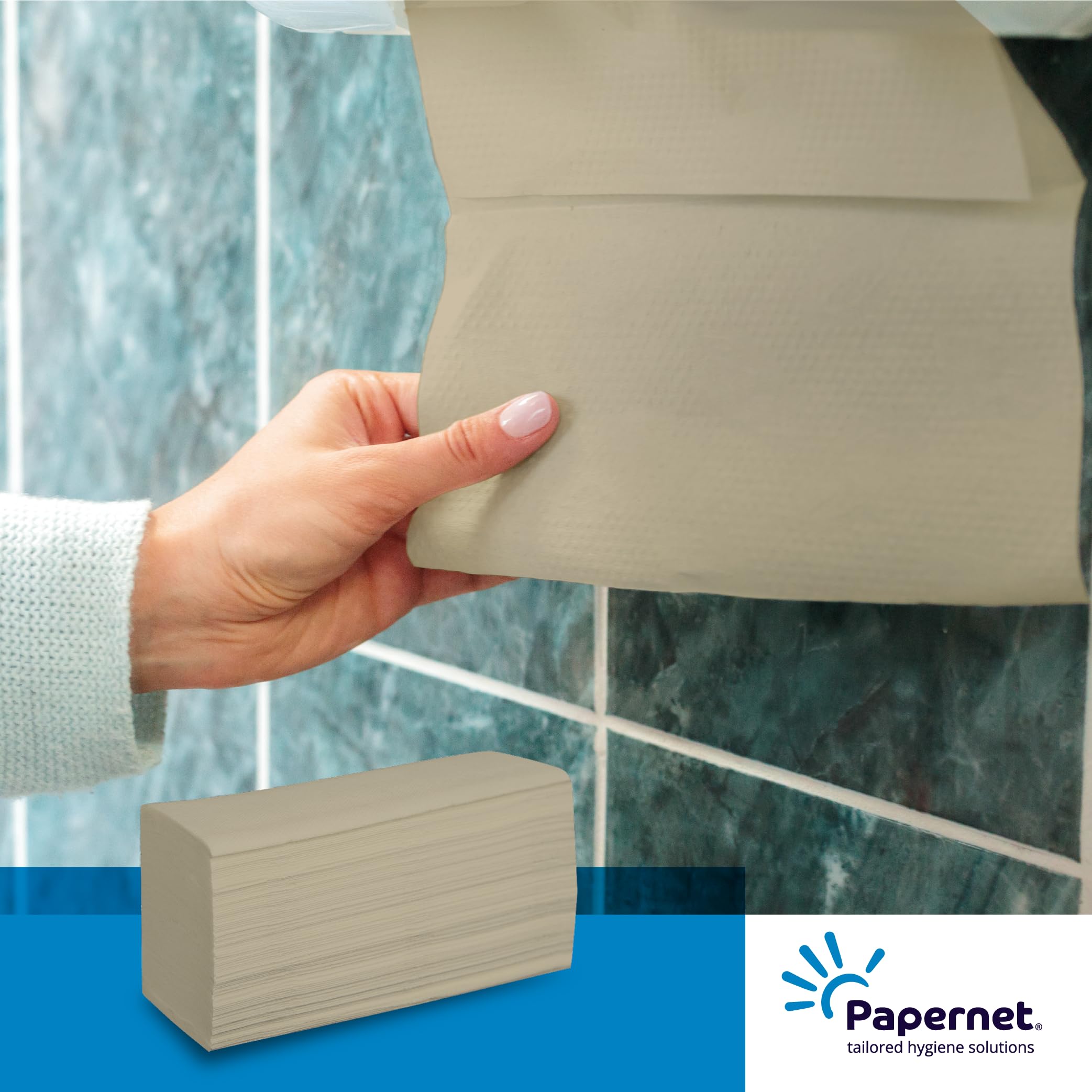 Papernet V-Falz 416608 - Toallitas reciclables certificadas Ángel azul, plegadas, compatible con dispensador Papernet antibacteriano C/V, 20 paquetes de 250 hojas de 23 x 24,5 cm