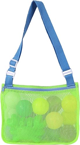 Uttpll Bolsa de playa de malla colorida ajustable para niños, de secado rápido, para coleccionar conchas marinas, arena de playa, accesorios de