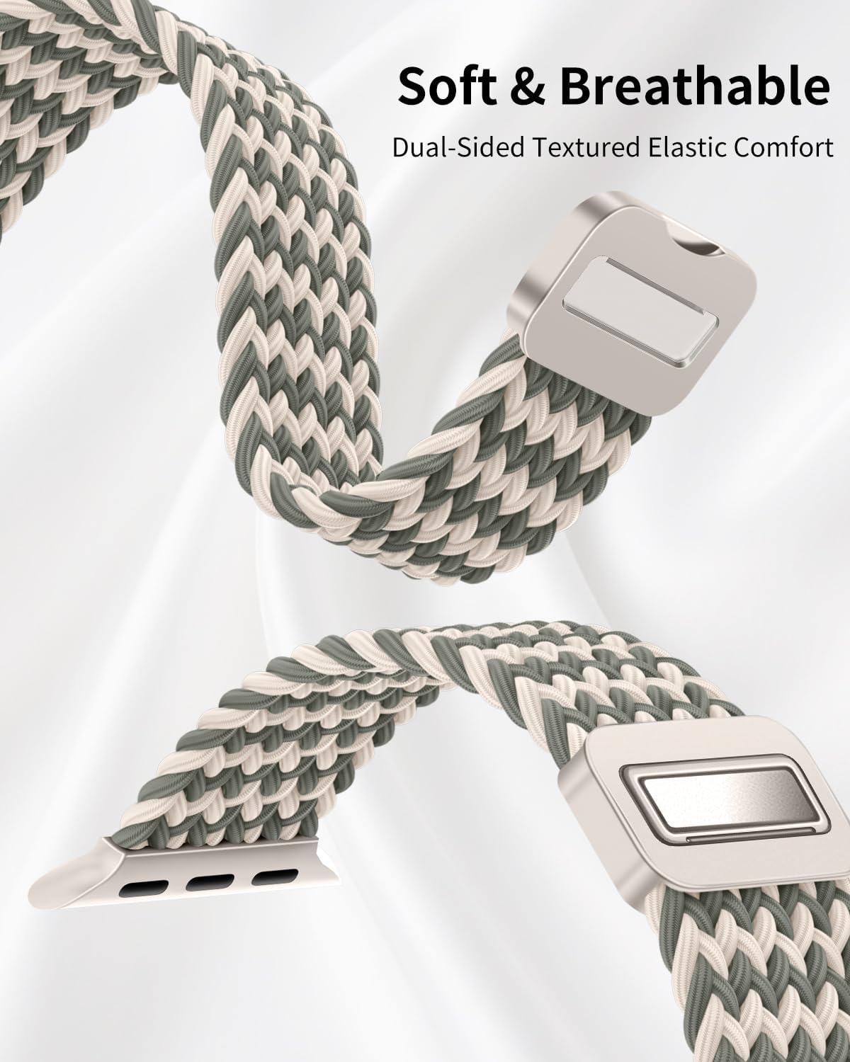 Braided Stretchy Magnetic Band Compatible with Apple Watch Bands Women Men image 4