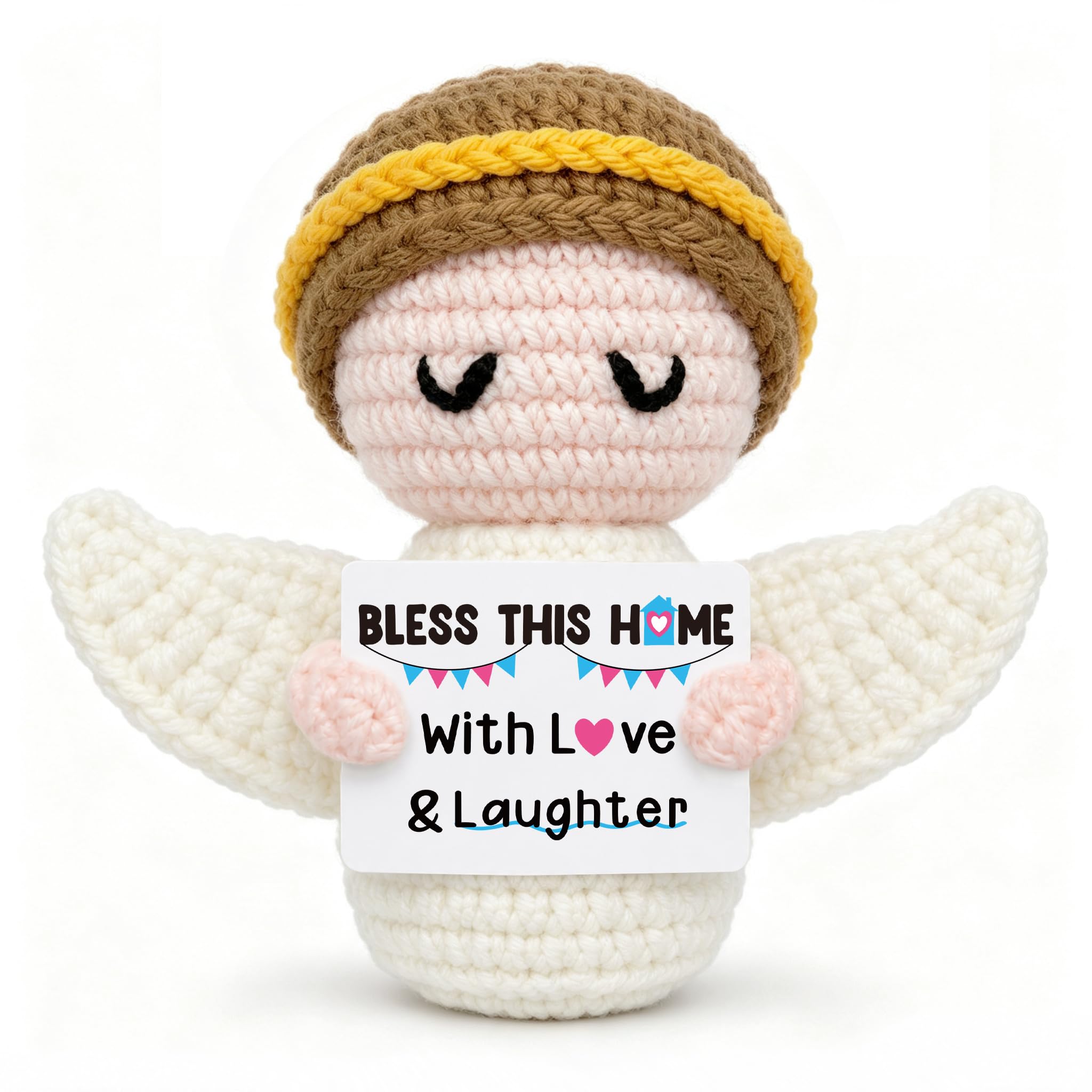 New Home Gifts, Handmade Positive Angel Crochet, Pocket Hug Angel