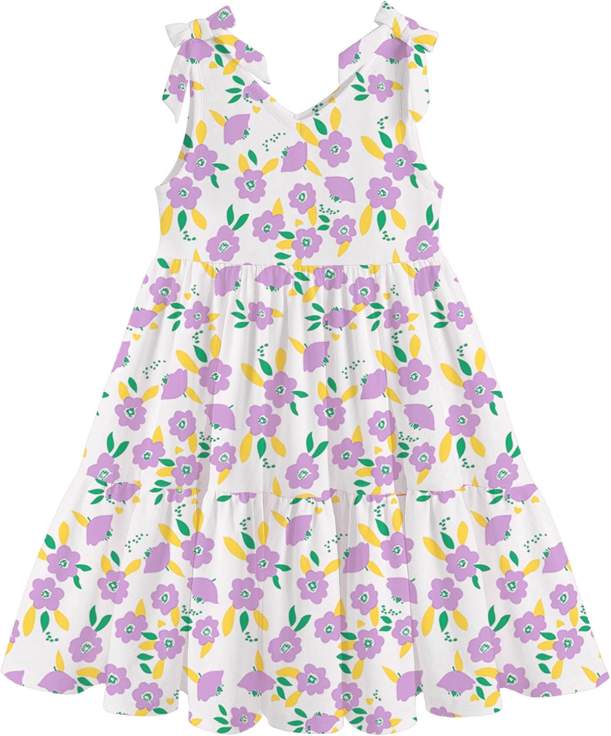 Arshiner Toddler Girl Summer Dress Little Girls Casual Beach Party Bowknot Sling Sundress with Pocket 1-7t