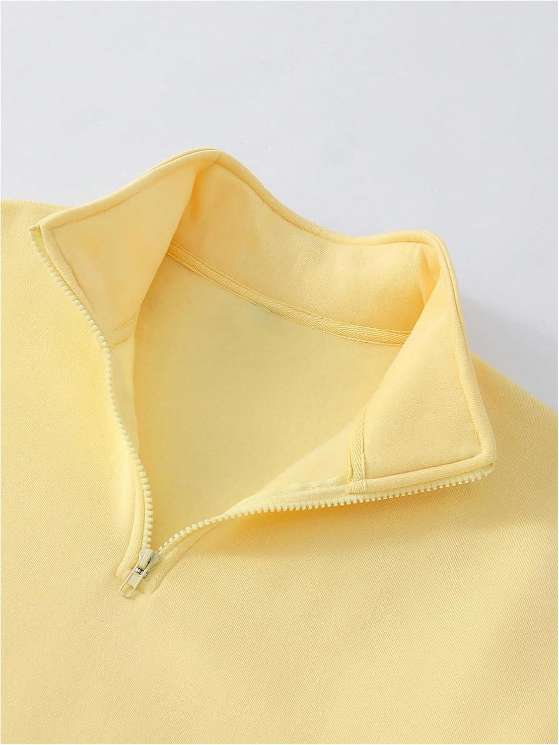 SOLY HUX Women's Quarter Zip Sweatshirt Collared Long Sleeve Drop Shoulder Pullover Tops Casual Fall Clothes - Image 5