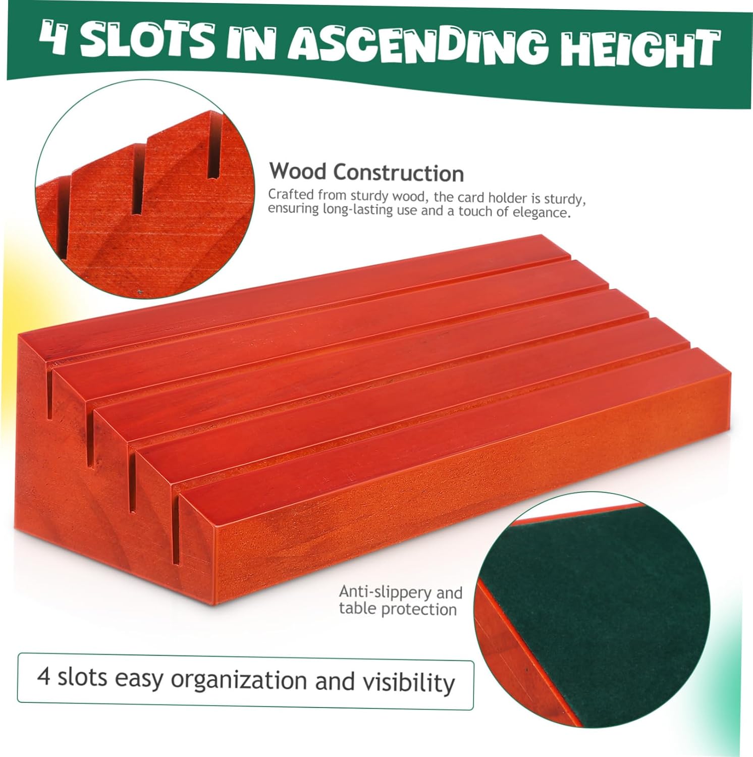 2pcs Wooden Card Holders Stands for Playing Cards for Seniors and All Ages Enhanced Stability and Vertical Display for Easy Access