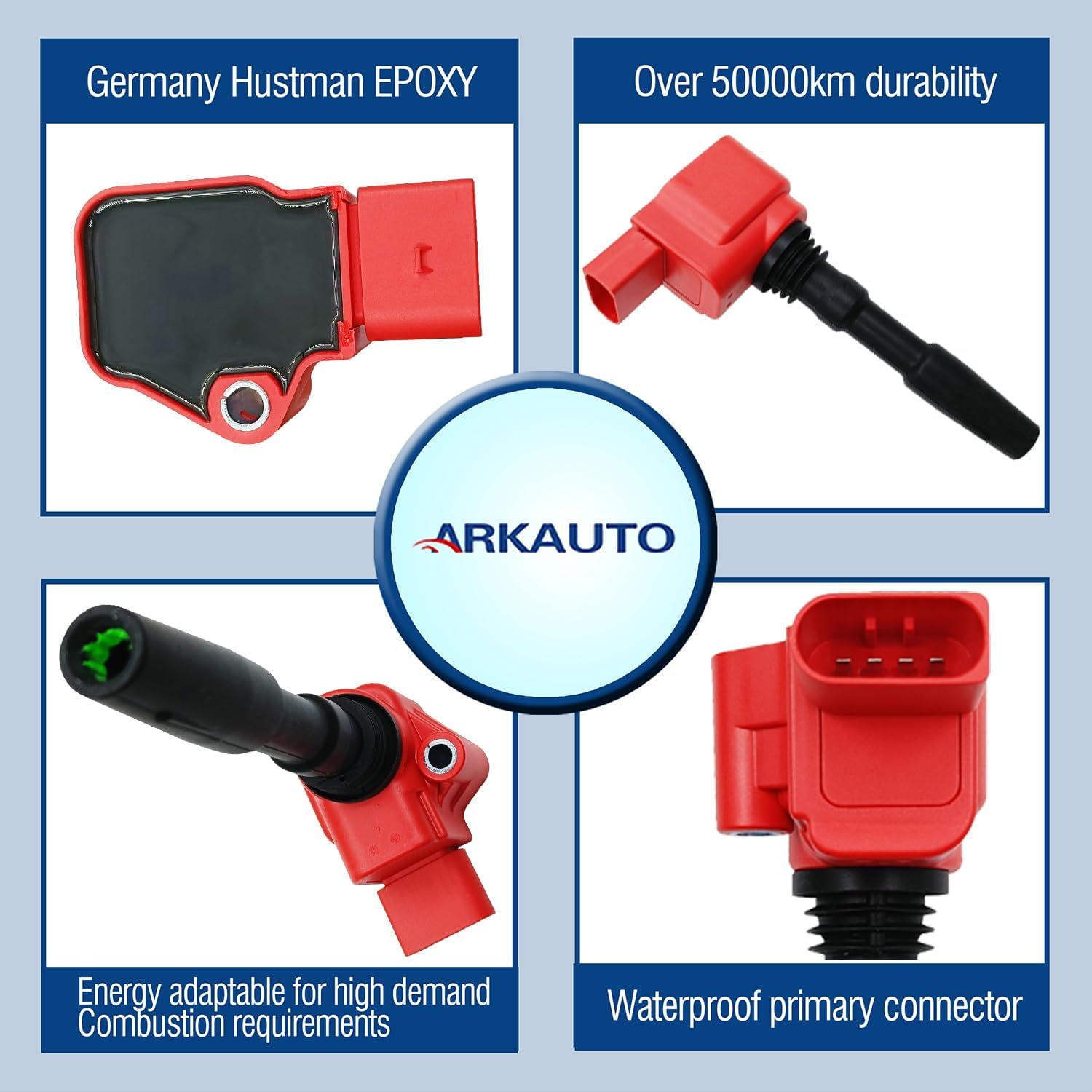 Performance Ignition Coil Packs Set Of 8 Compatible With AUDI A8 RS7 S6 S7 S8 BENTLEY FLYING SPUR 4.0T V8 EA824 EA825 Replacement For UF766 UF714 079905110H 079905110J 079905110N